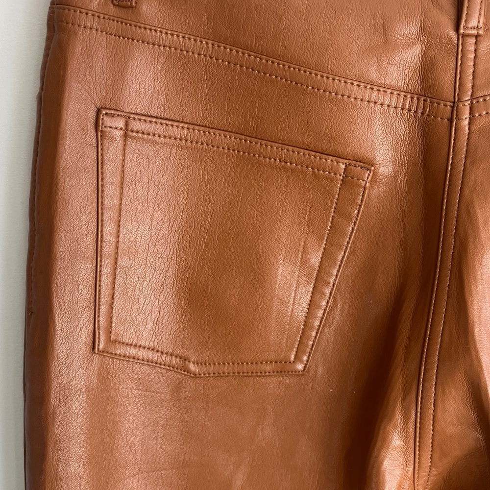 Aritzia Wilfred Tan Vegan Leather Pants, Women’s Size 8 NWOT - Picture 4 of 8